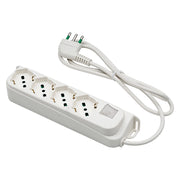 MULTIPRESA CON INTERRUTTORE 6 uscite / spina 2P+T 16A - bianca  - FANTON