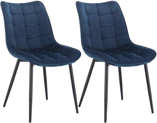 Sedie da sala - Velluto Blu - Stile poltrona - Set da 2, 4 o 6