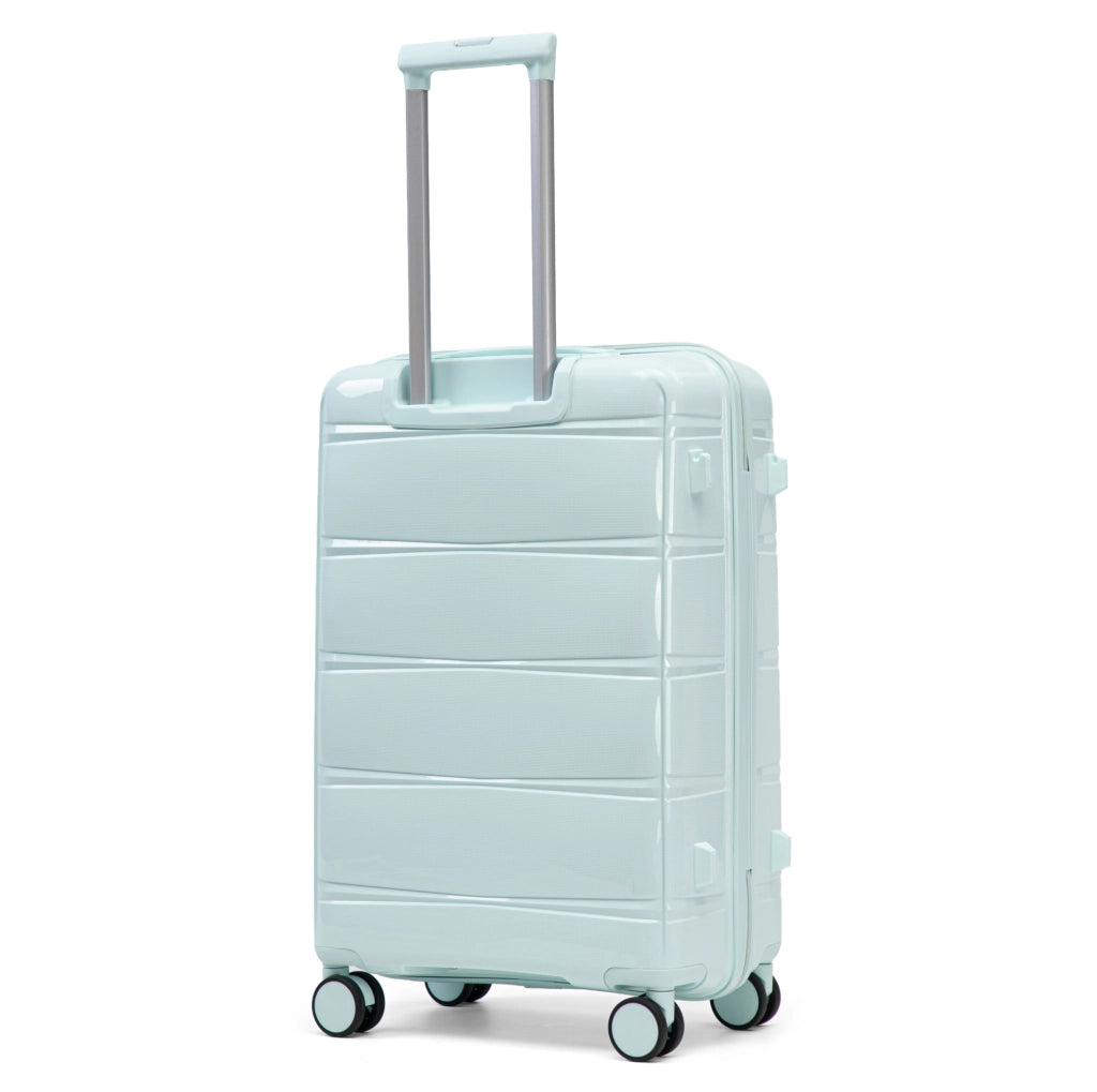 Set di 3 valigie rigide 48x30x74,5 cm in PP verde menta, ruote 360°
