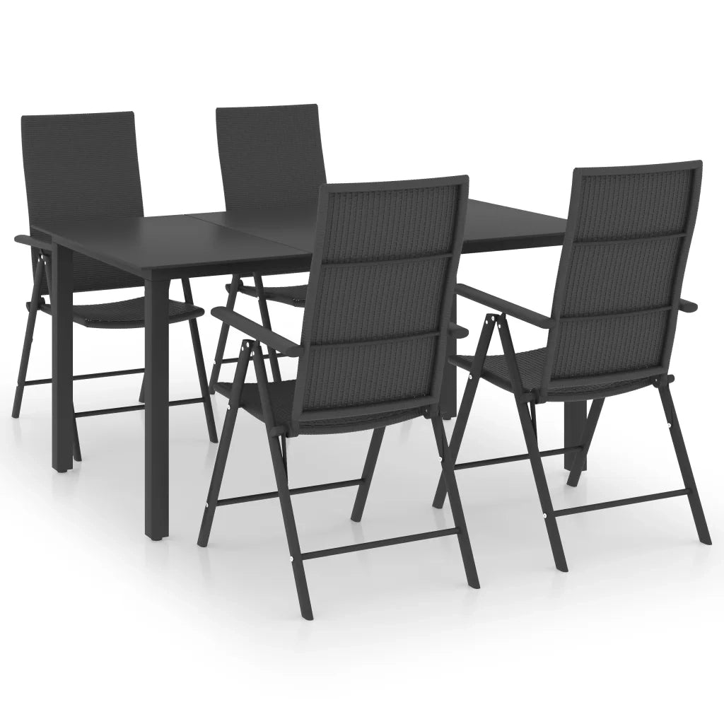 Set da Pranzo da Giardino 5 pz Nero