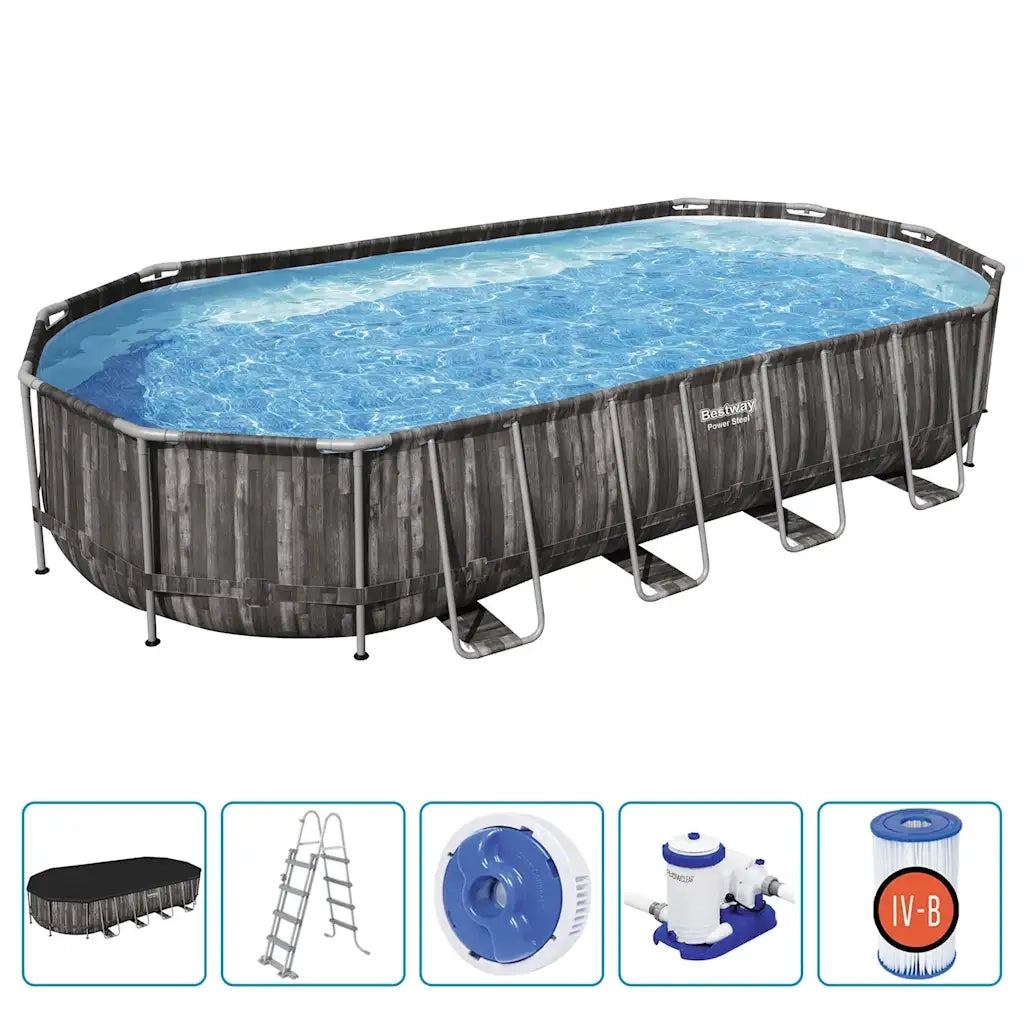 Bestway Set Piscina Ovale 7,32x3,66x1,22 m 3202689