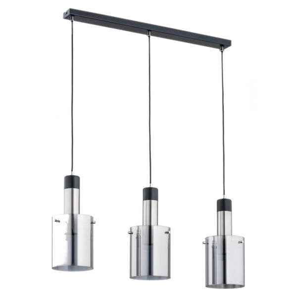 Lampada a sospensione loft nera/cromo 3xE27 Bella Alfa