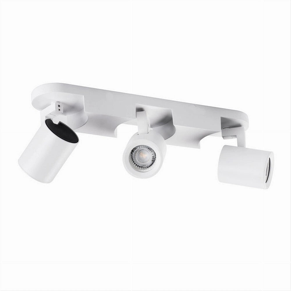 Trade Shop - Applique 3 Diffusori Orientabile Soffitto Parete Lampada Gu10 Bianco Nero Th8803 -