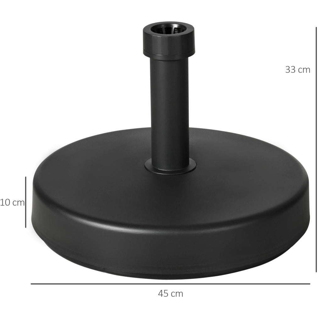Base per Ombrellone in Plastica PP ¨C Minimal ¨C Nero ?45x33 cm