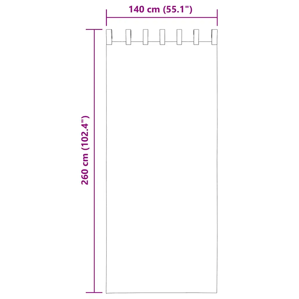 Tende in Voile con Tasche per Aste 2 pz Rosa