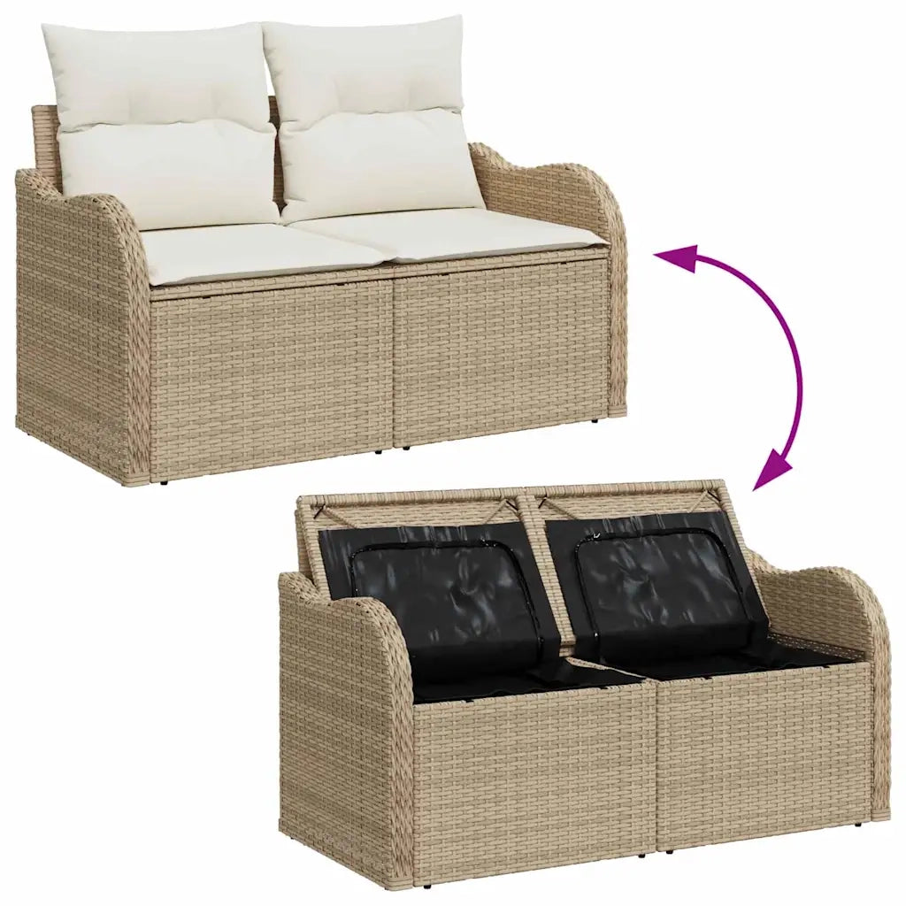 Set Divano da Giardino 3 pcs Beige Poly Rattan 3354230