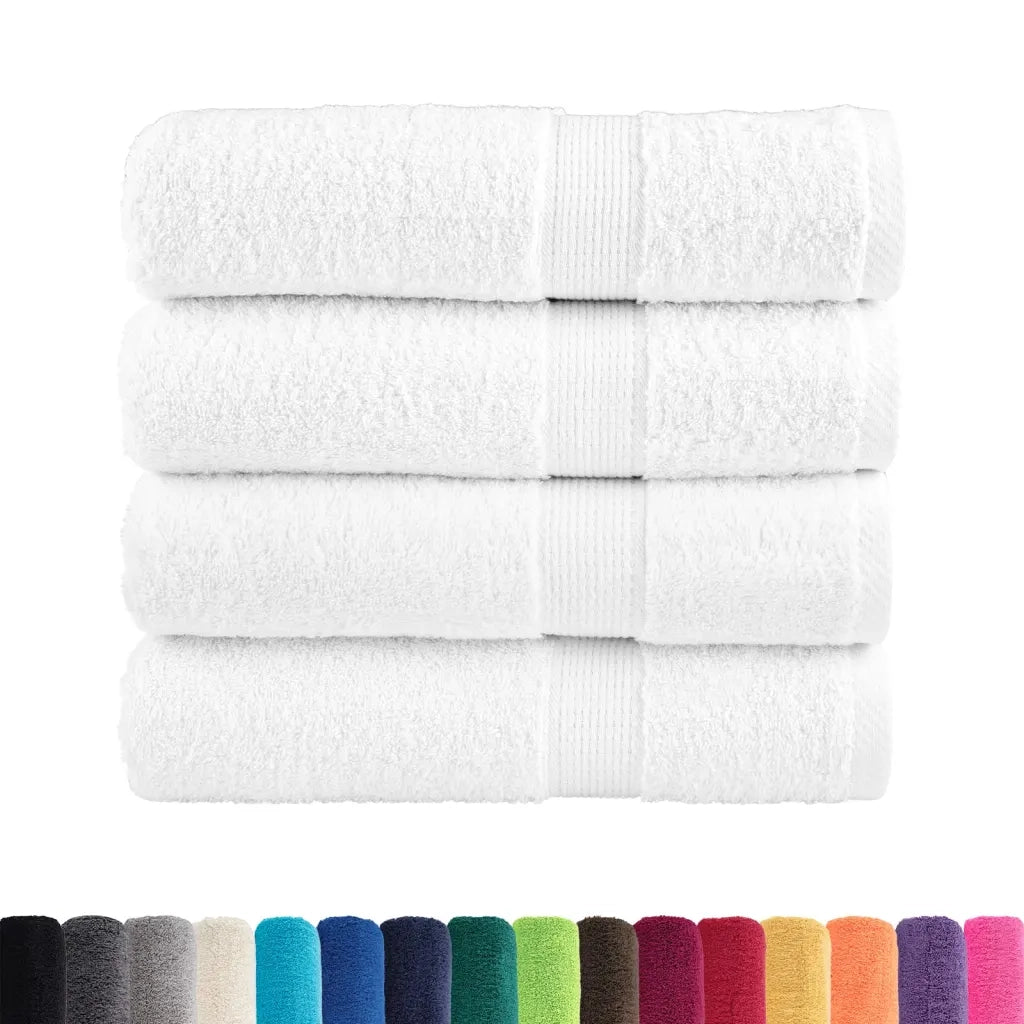 Asciugamani da doccia premium SOLUND 4 pezzi Bianco 70x140 cm 600 g/m2