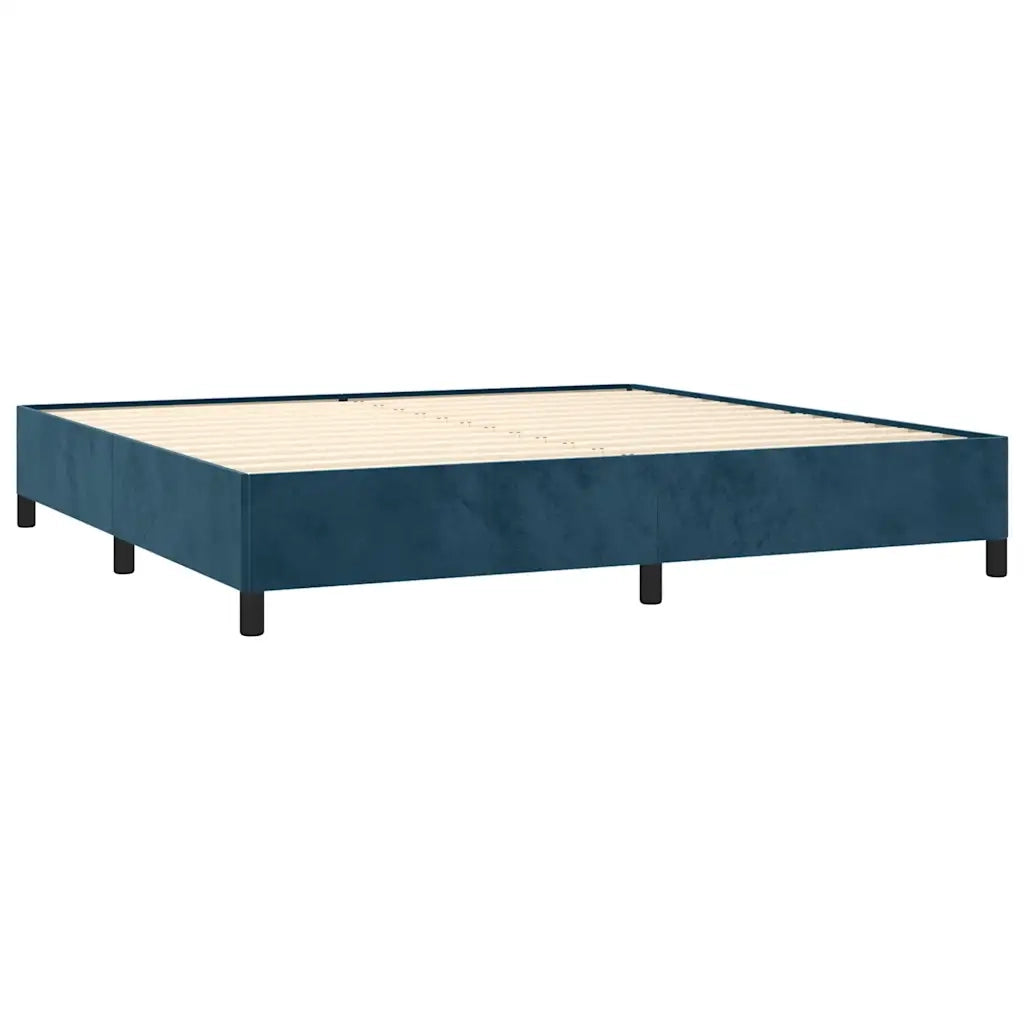 Giroletto senza Materasso Blu Scuro 200x200 cm in Velluto 347346