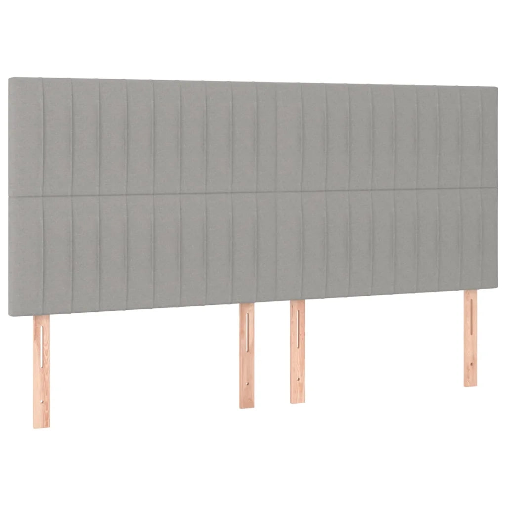 Testiera | Testata Grigio Chiaro 180x5x118/128 cm Tessuto