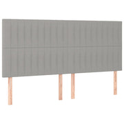 Testiera | Testata Grigio Chiaro 180x5x118/128 cm Tessuto