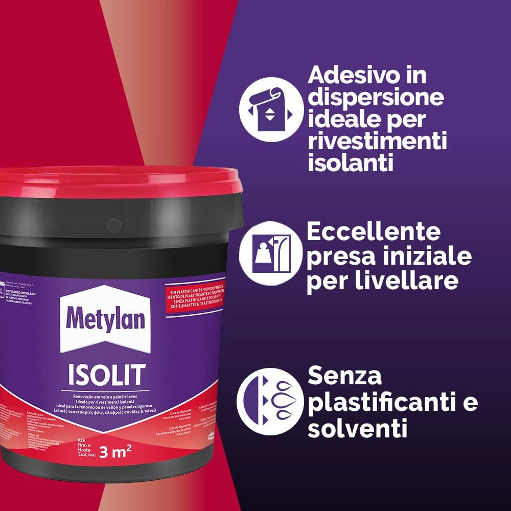 Adesivo Isolanti Isolit Metylan 925 g 2 Pezzi