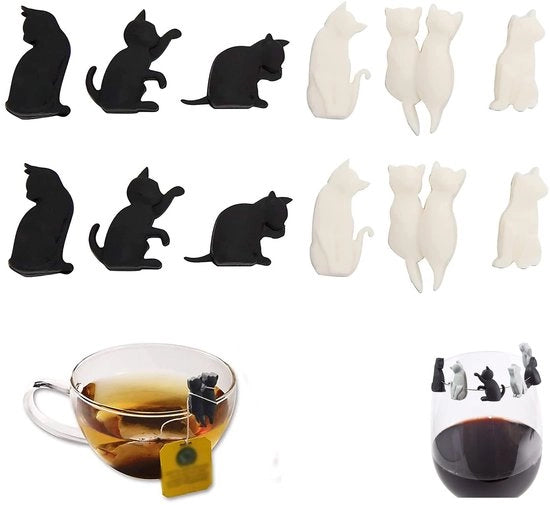 Etichette per bicchieri da vino - 12 pezzi - Etichette per bicchieri riutilizzabili - Pennarelli in silicone - Etichette per bicchieri - Antimicrobico - Dimensione 28 mm - Pennarelli per bicchieri