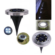 Trade Shop - Picchetto Segnapasso Bianco Freddo Pannello Solare Led Waterproof Illuminazione -