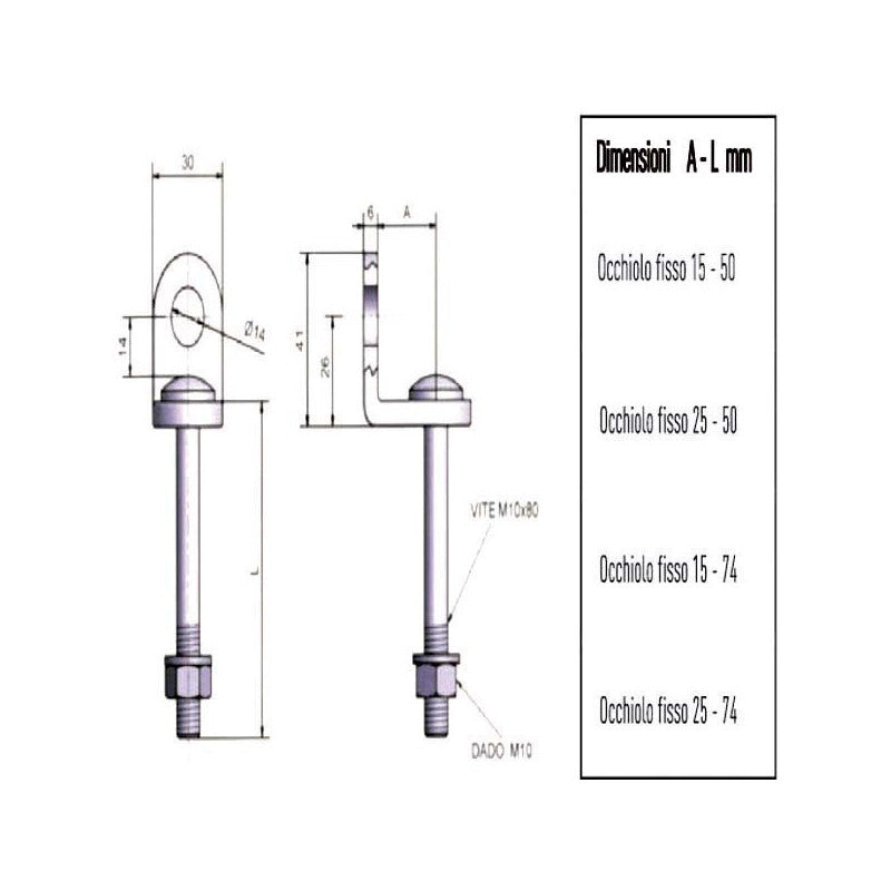 Occhiolo Portalucchetto Fisso 74X15 9203 Potent