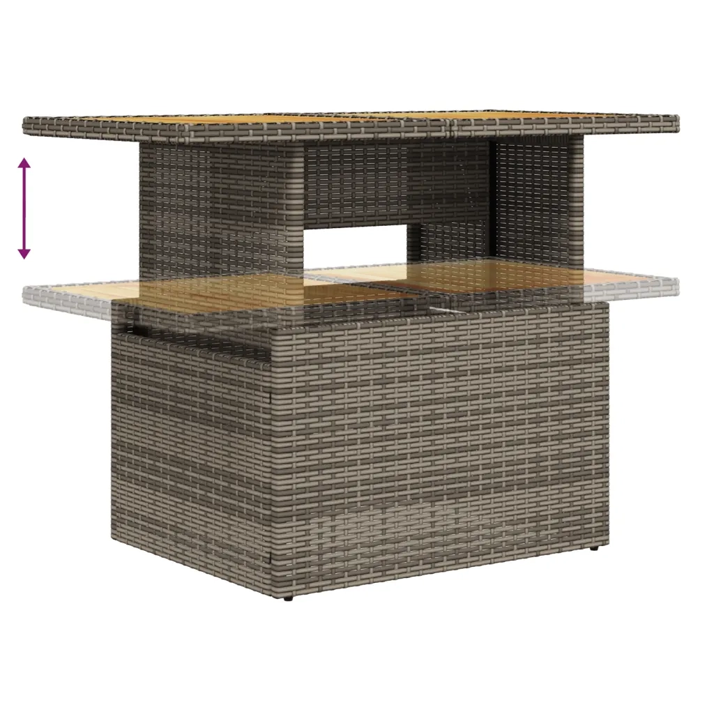 Set Divani da Giardino 2pz con Cuscini Grigio Polyrattan Acacia 3277500