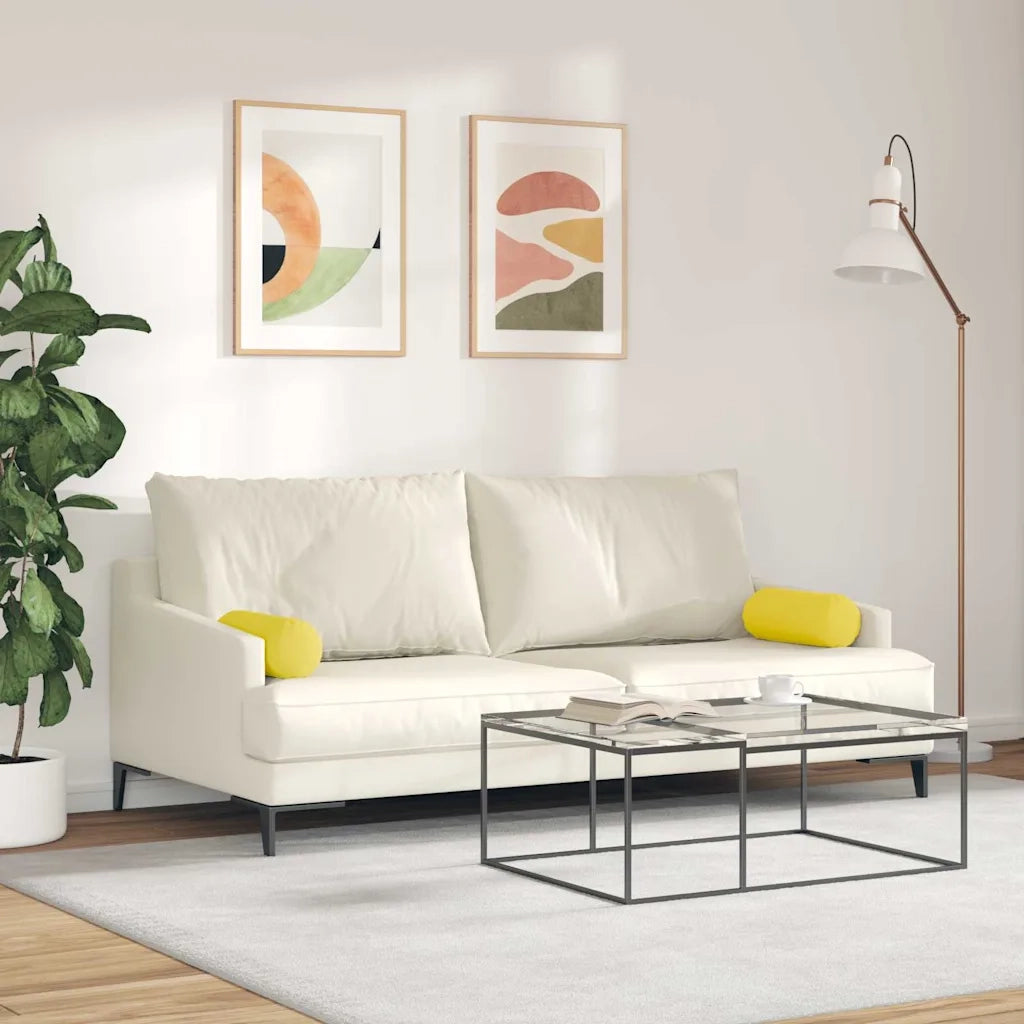 Cuscini a rullo 2 pcs Giallo Chiaro Ø 15 x 40 cm Tessuto 42014277