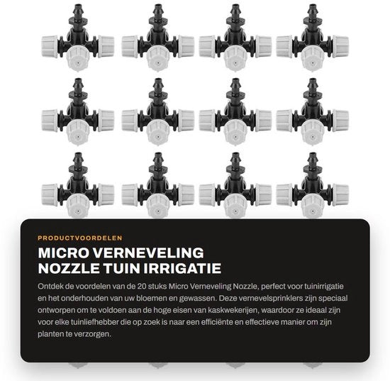 Vernevelatore con Micro Spreminaio in ABS - 20 pezzi - Accessori Irrigazione - Flessibile in Alluminio - Alta Qualità - Leggero e Duraturo