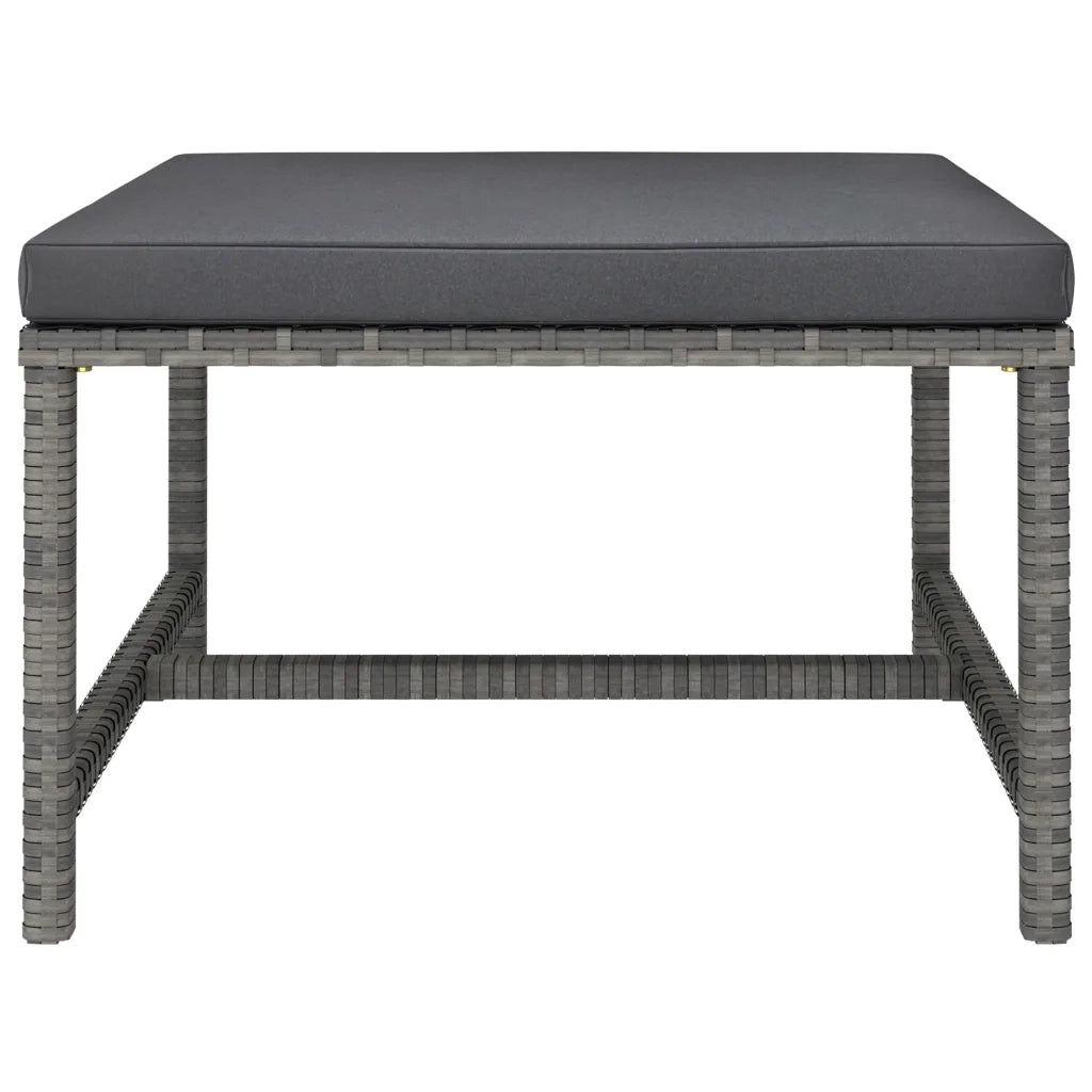 Set Divani da Giardino 6 pz | Set Salotto da Giardino con Cuscini in Polyrattan Grigio