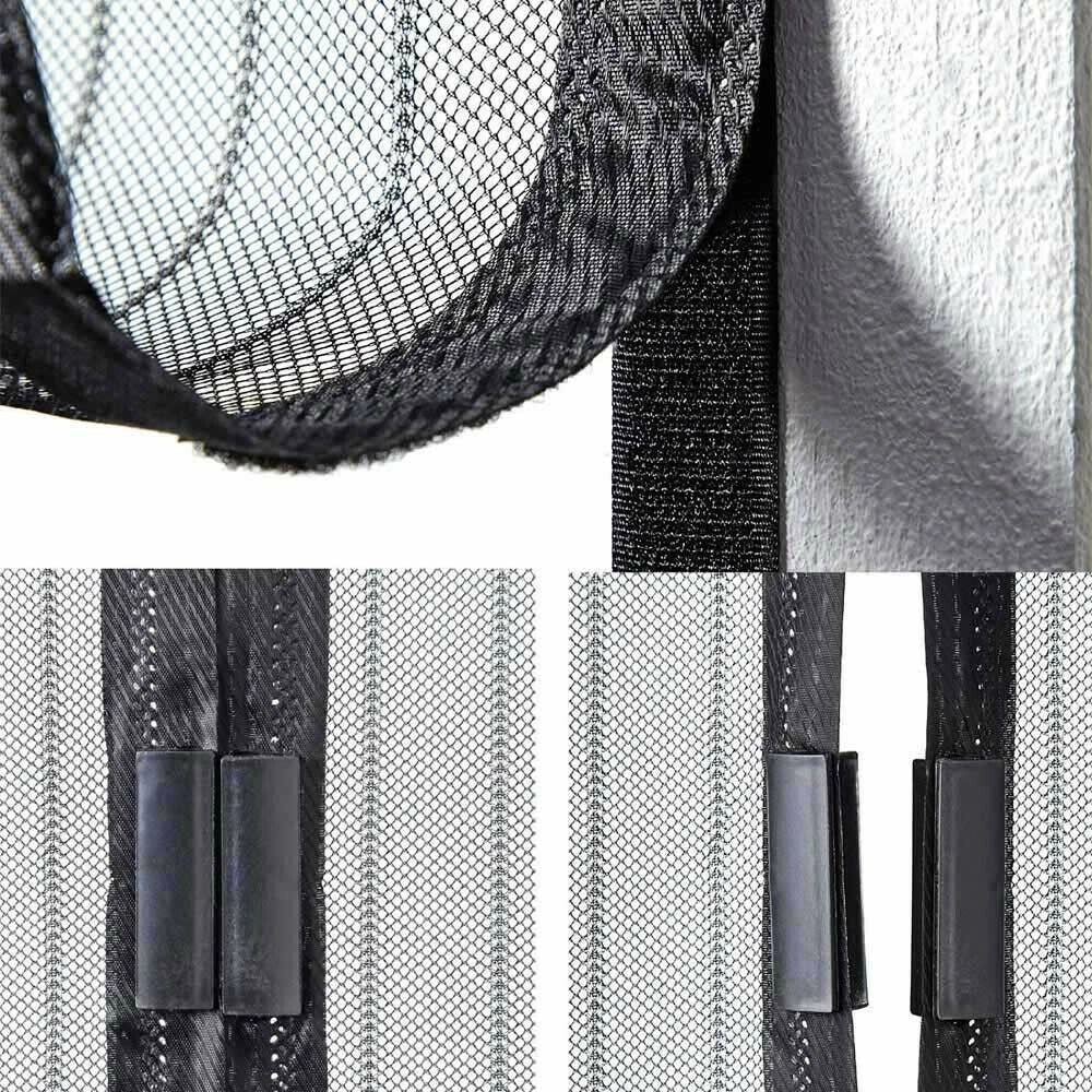 Trade Shop - Tenda Zanzariera Magnetica Calamita Ermetica Porta Finestre Camper 110x220cm Nero -