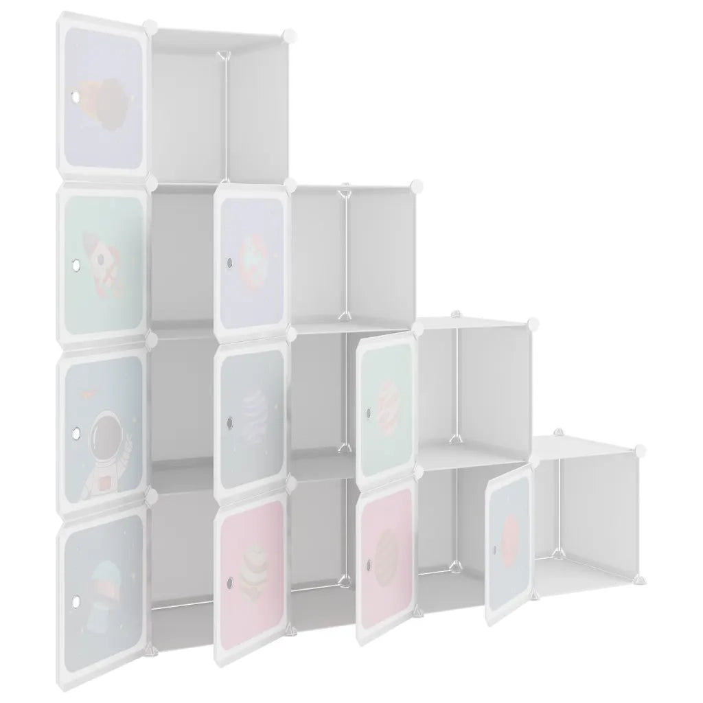 Armadio a Cubi per Bambini con 10 Cubi Bianco PP CFW8808606