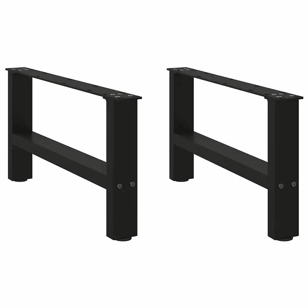 Gambe per Tavolino da Caffè Nere 2 pz 60x(30-31) cm Acciaio 4013264