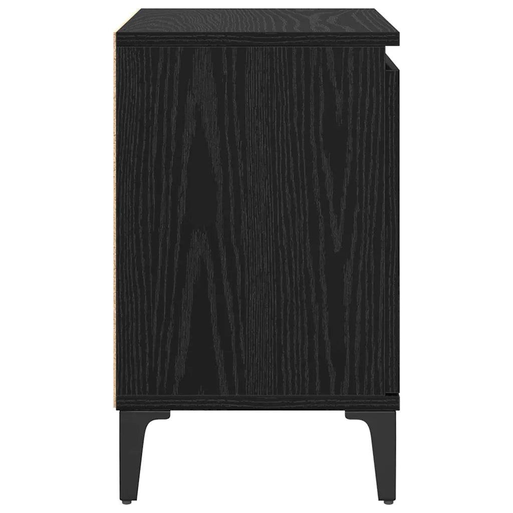 Armadio da Notte Rovere Nero 40 x 30 x 50 cm Legno multistrato 875109