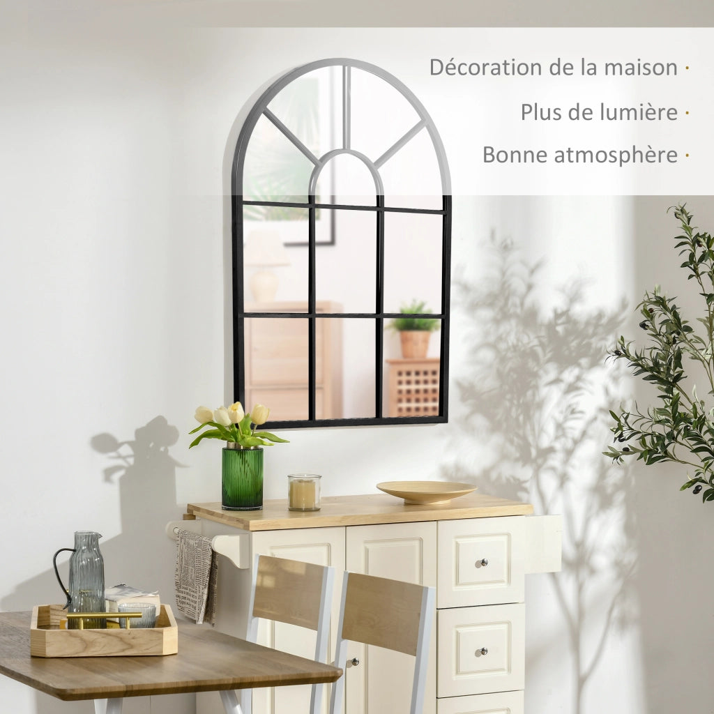 Specchio Muro Arco Finestra ¨C Zephmum ¨C Nero 91x60 cm