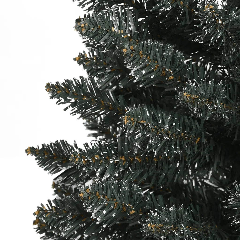 Albero di Natale Artificiale Sottile con Base Verde 210 cm PVC 345186