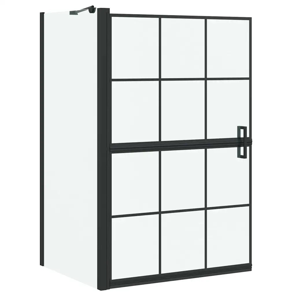 Schermo per Bagno e Doccia Nero e trasparente 116 x 68 x 128 cm