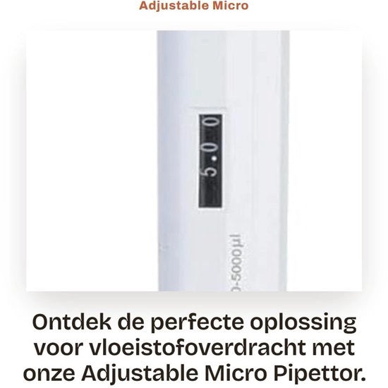 Pipettatore Adattabile 1000-5000ul - Manico Ergonomico - Valori di Misura Intuitivi - Strumento di Calibrazione - Prelevamento di Liquidi - Adatto per Ricerche - Micropipetta