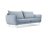 Cosmopolitan Design - Divano "Vienna" 2 posti in velluto azzurro 