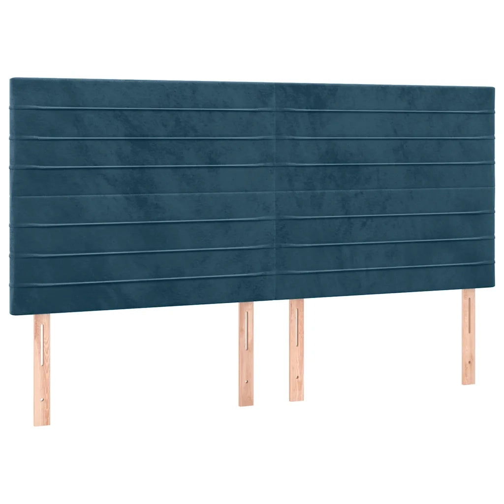 Giroletto a Molle con Materasso Blu Scuro 160x200 cm in Velluto