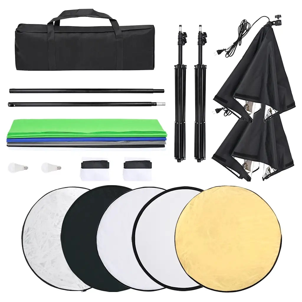 Kit per Studio Fotografico con Set Luci, Fondale e Riflettore 3094733
