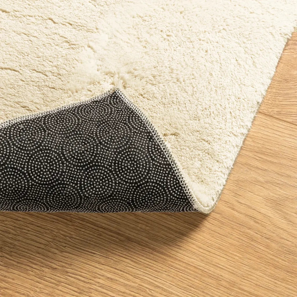 Tappeto a Pelo Corto HUARTE Morbido e Lavabile Crema 240x240 cm 375044