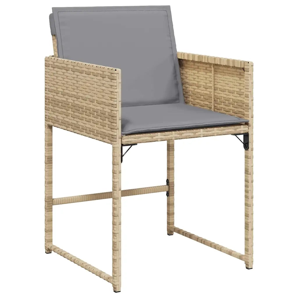 Set da Pranzo per Giardino 5 pcs Beige polyrattan