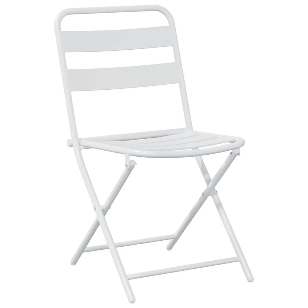 Set Bistro da Giardino 3 pcs Bianco Acciaio