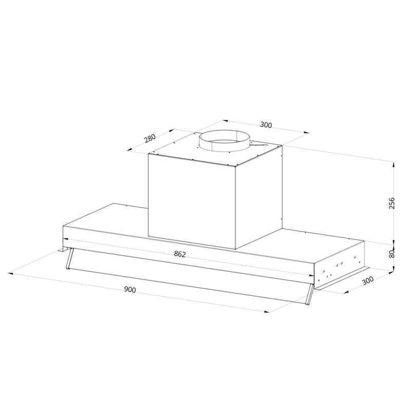 CAPPA SOTTOPENSILE SAMET KRIPTO90 INOX CLASSE D