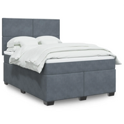 Giroletto a Molle con Materasso Grigio Scuro 140x200 cm Velluto