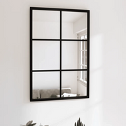 Specchio da Parete Nero 60x40 cm in Metallo 342205