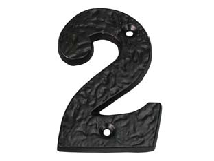 NUMERO CIVICO 2 IN FERRO NERO OPACO