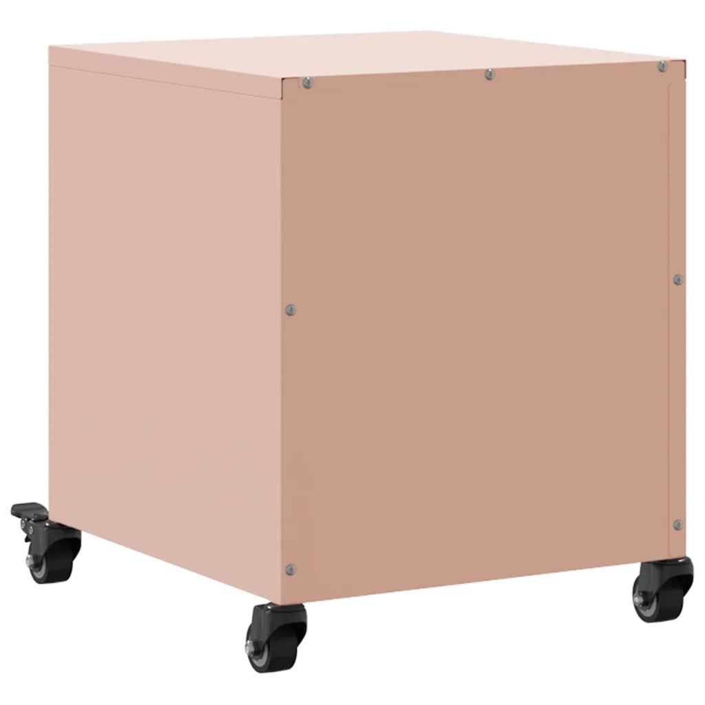 Comodino | Armadio da Notte | Mobiletto da notte Rosa 36x38,5x43,5 cm in Acciaio