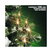 Trade Shop - Catena Candele Natalizie 100 Led Bianco Caldo 942cm Uso Interno Decoro Natale -