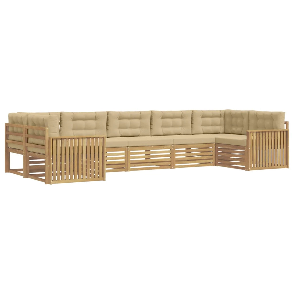 Set di divani da esterno 7 pcs Bianco e Beige 3391083