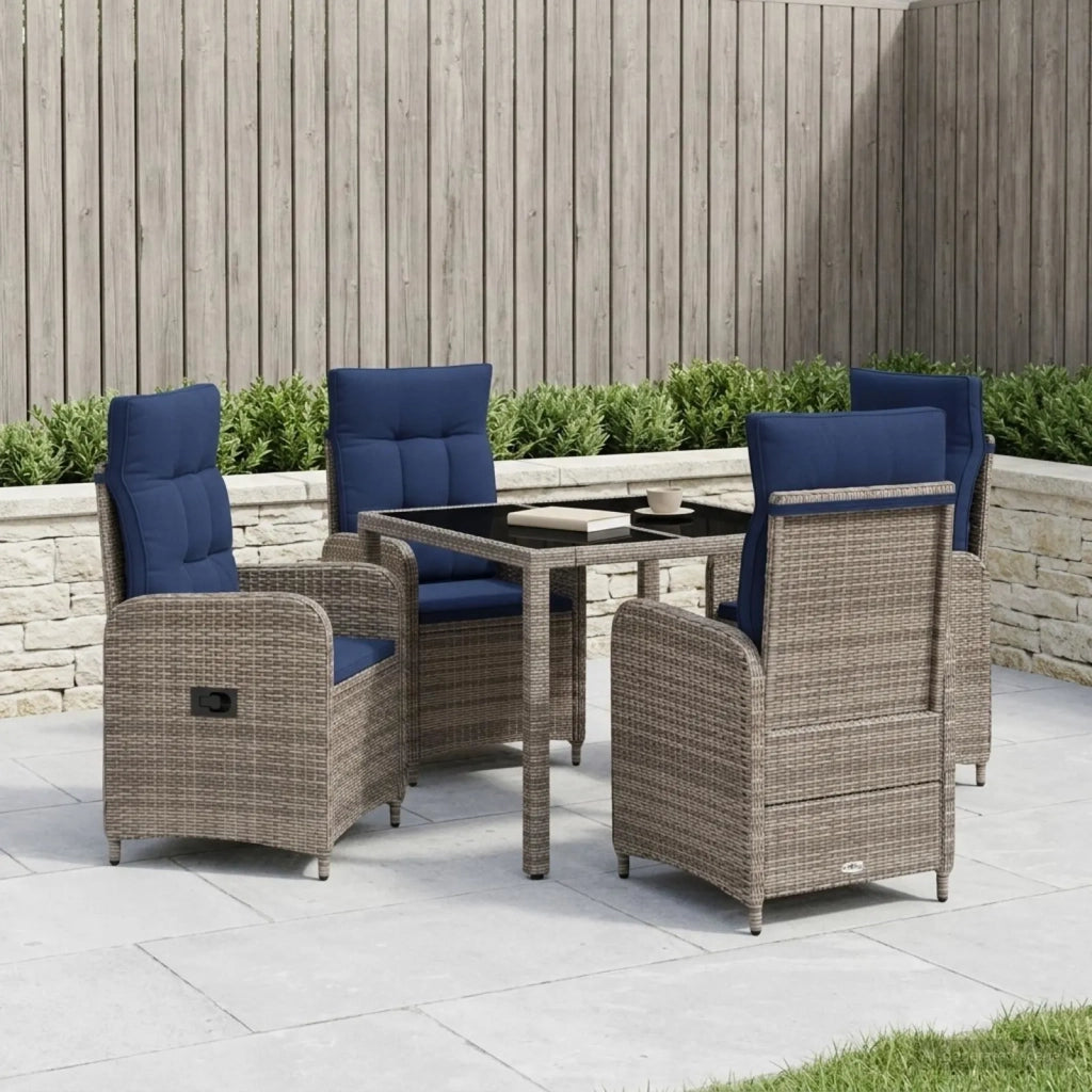 Set da pranzo per esterni 5 pz polyrattan 3422329