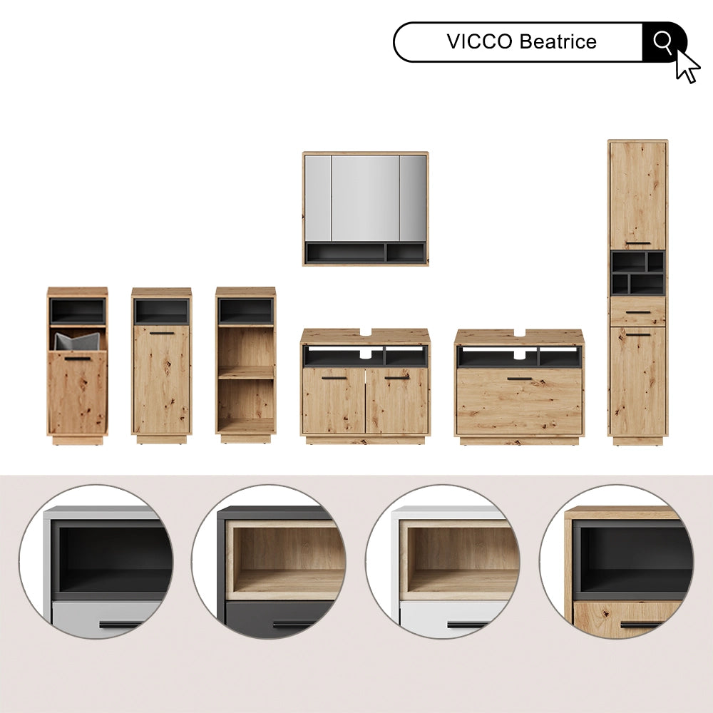 Vicco Mobiletto bagno Bianco 30 x 93 cm
