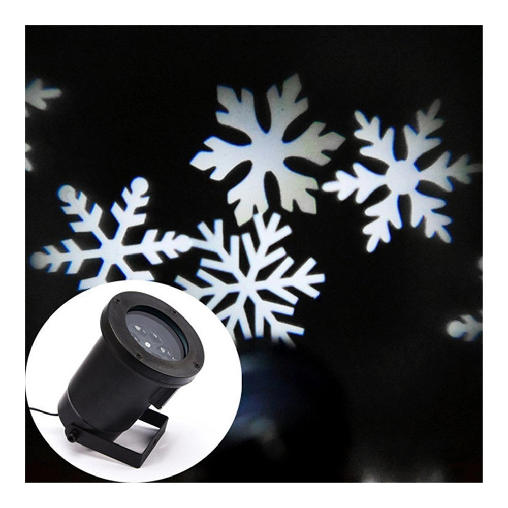 Trade Shop - Proiettore Faretto Led Effetto Fiocco Di Neve Bianca Addobbi Natale Per Esterno -
