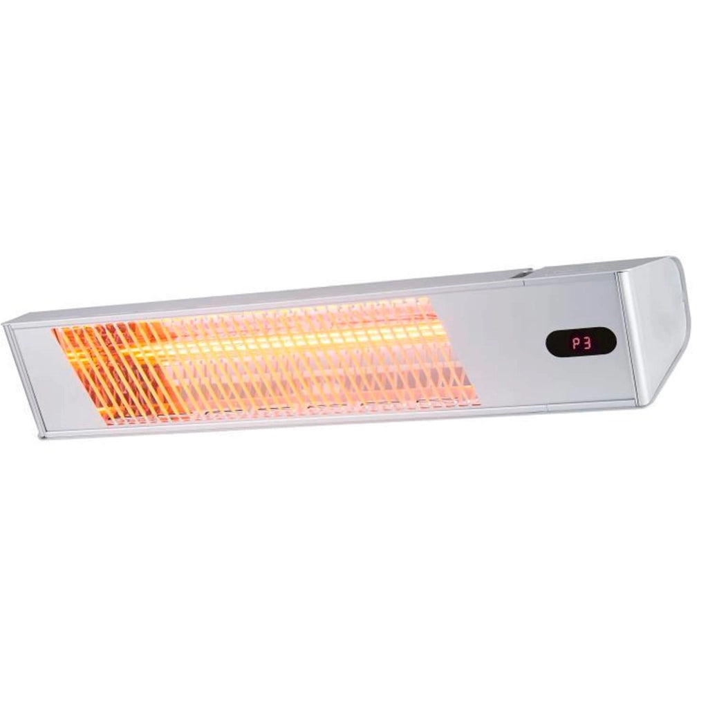 Sined Caldo Ira Inox 2000 Riscaldatore Elettrico Infrarossi Da 2000w Regolabile Grigio Riscaldante Da Interno a Onda Corta a Ira e Telecomando Design Elegante Griglia a Protezione e Display a Led
