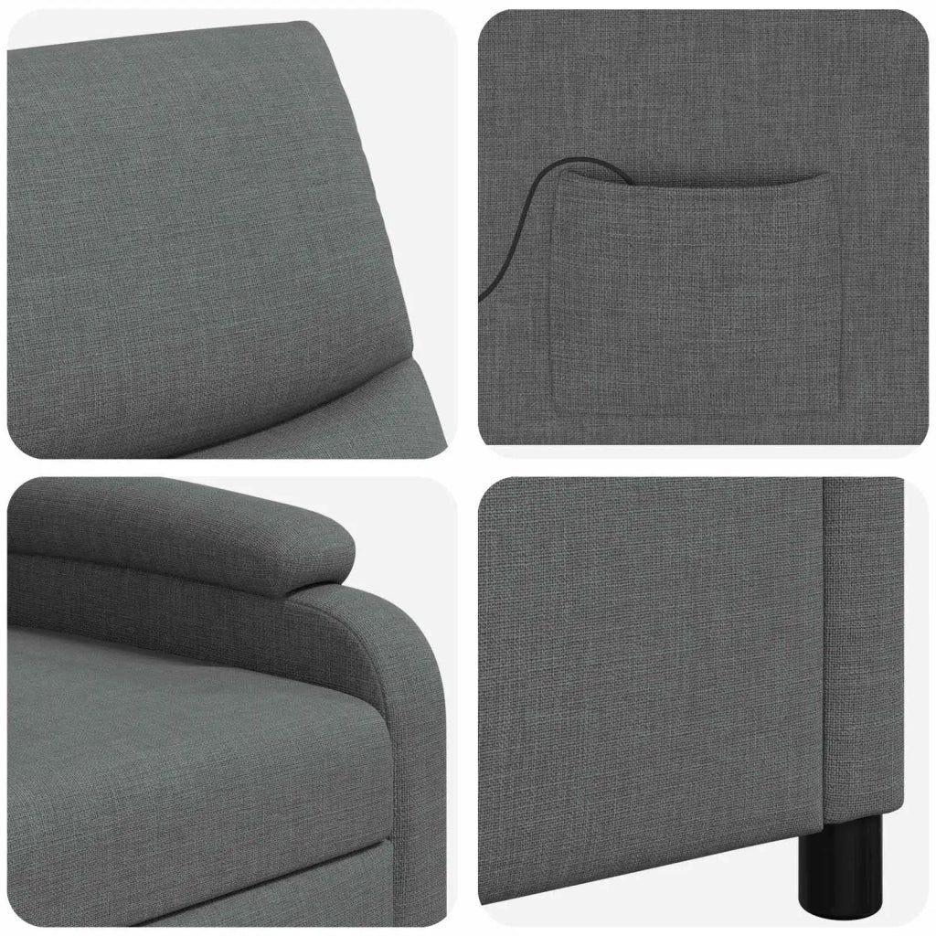Poltrona Massaggiante Grigio Scuro Tessuto 42035010