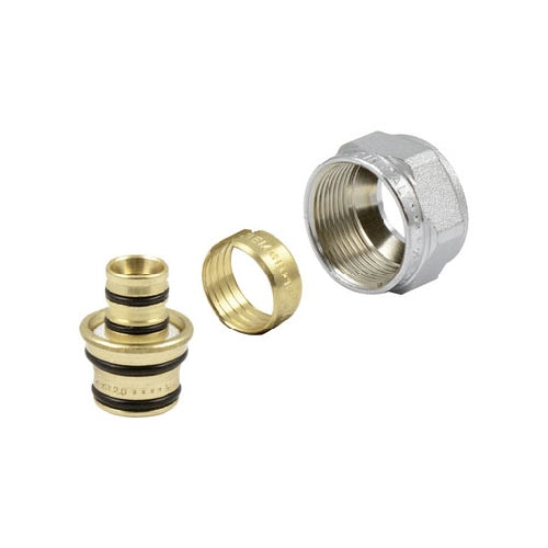 ADATTATORI CROMATI TUBI MULTISTRATO 24X19- 16x2,0 24x19 fil (D.16)- TIEMM- pezzi 1
