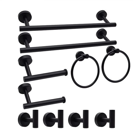 Set di asciugamani per mano - 10 pezzi - nero - acciaio inossidabile